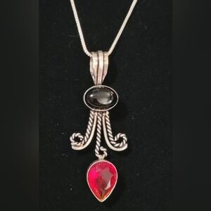 Handmade 925 Sterling Silver Black Onyx Gemstone Pendant &…